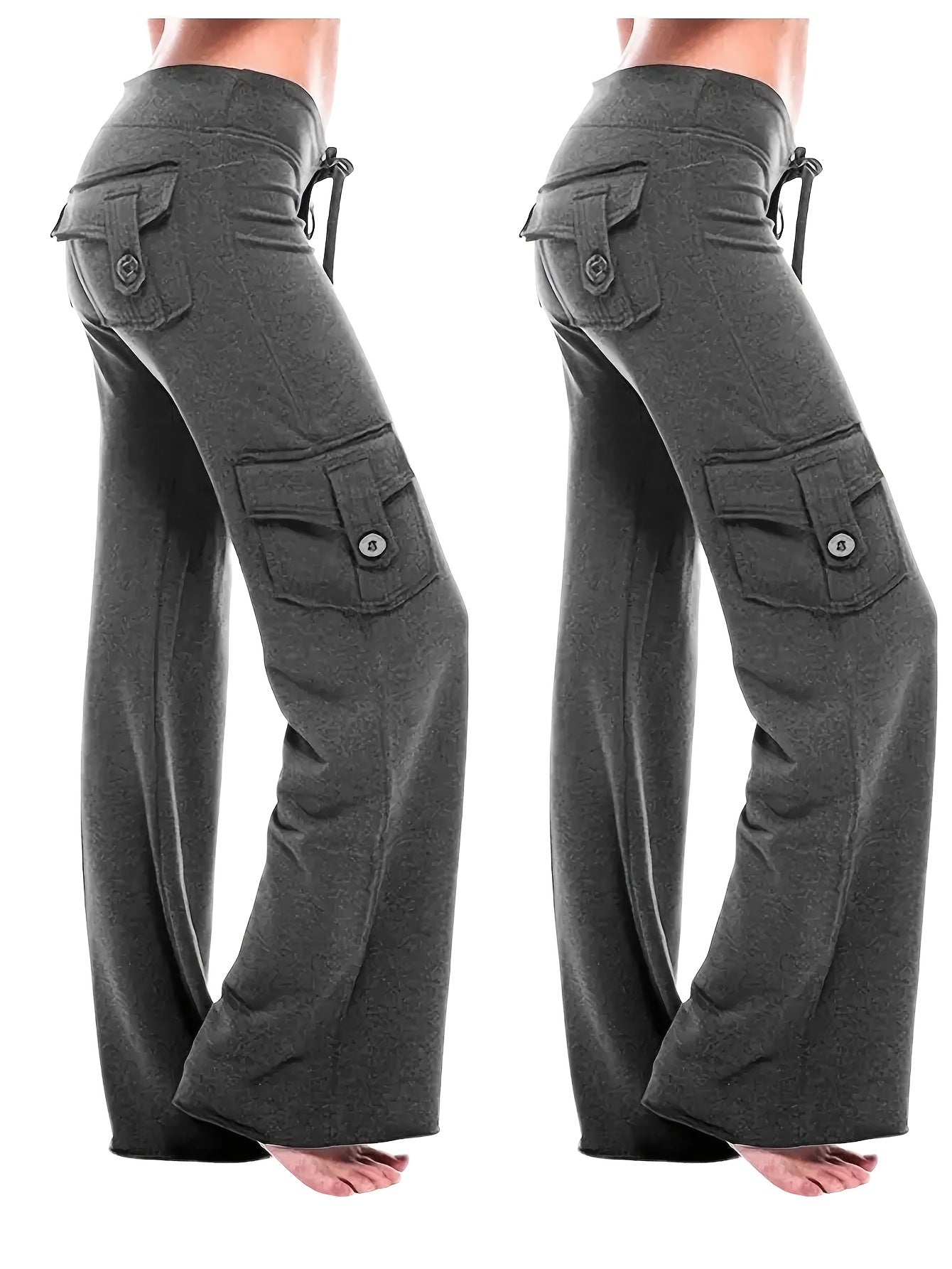 2pcs Women's High Waist Yoga Pants with Pockets