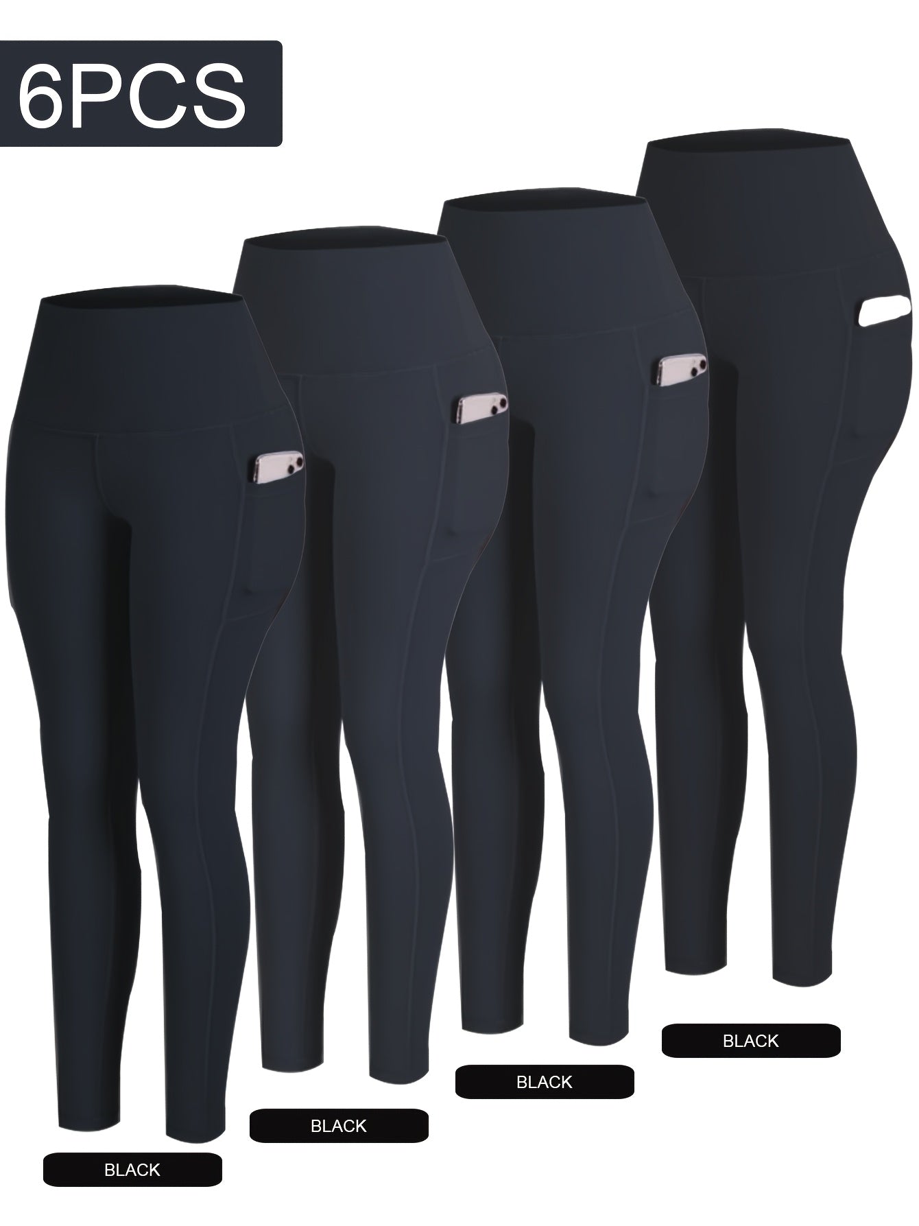 PRO-FiT Women'S 4pcs Set Of Sports Leggings, Abdominal Control, Butt Lift, Nine-point Printed Yoga Pants