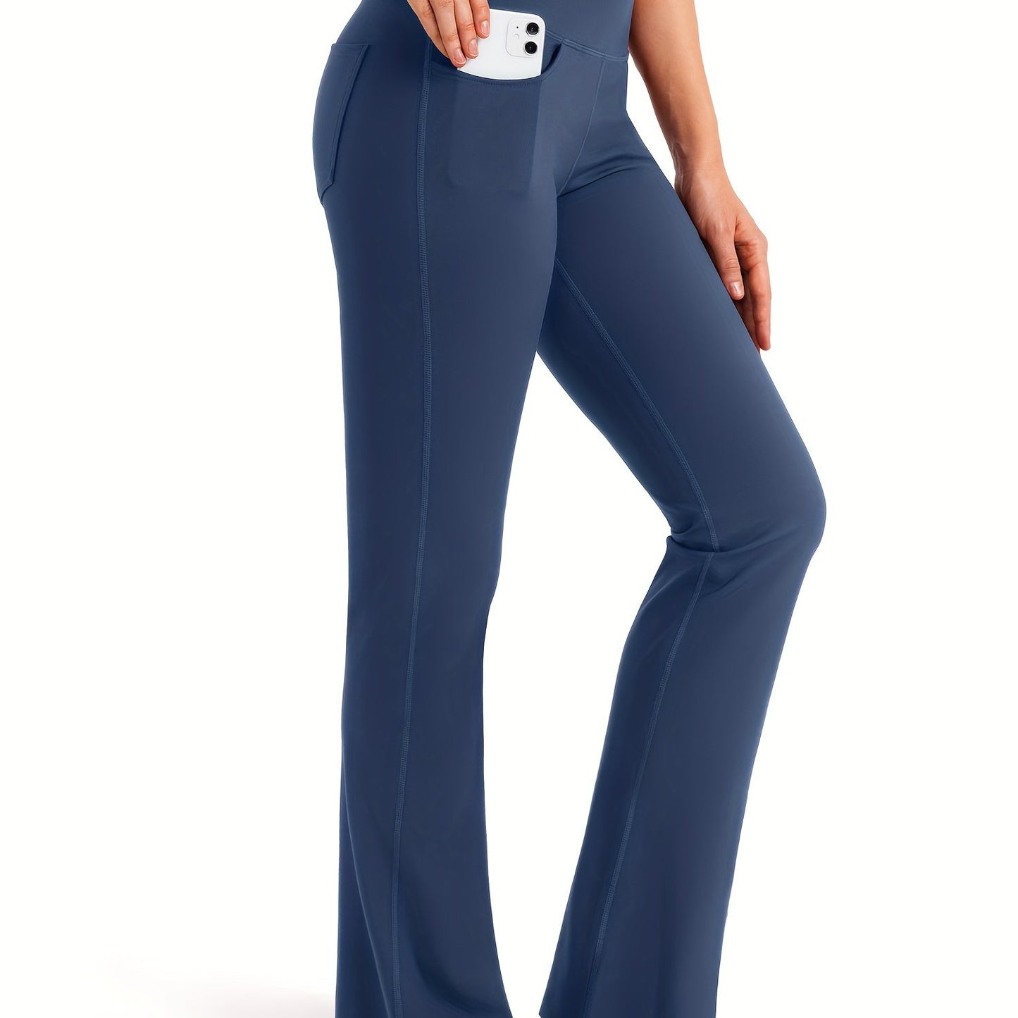 Women's Bootcut Yoga Pants Long Bootleg High-Waisted Flare Pants With Pockets