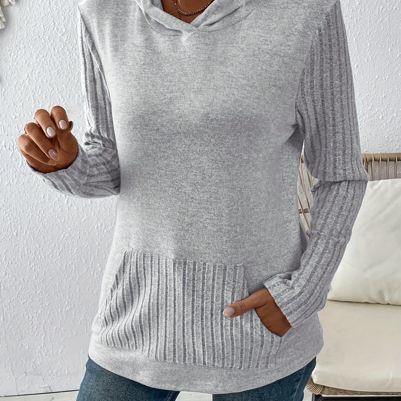 Solid Kangaroo Pocket Hoodie