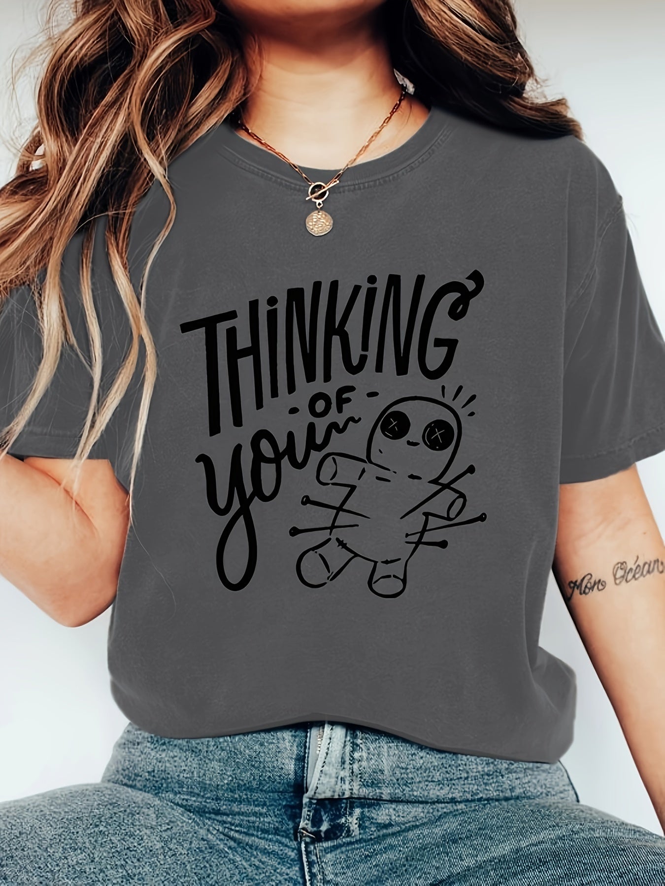 Fashionable Womens Graphic Print T-Shirt - Casual Short Sleeve Crew Neck Top - Lightweight & Breathable For Spring & Summer Wardrobe