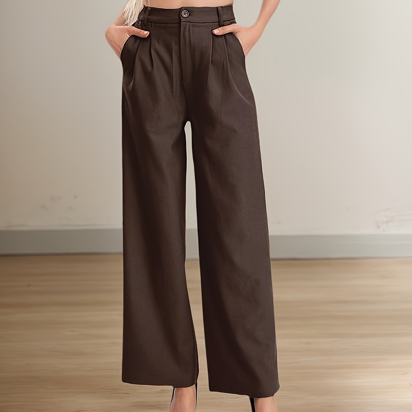 Elegant Navy Blue Wide Leg Pants for Women