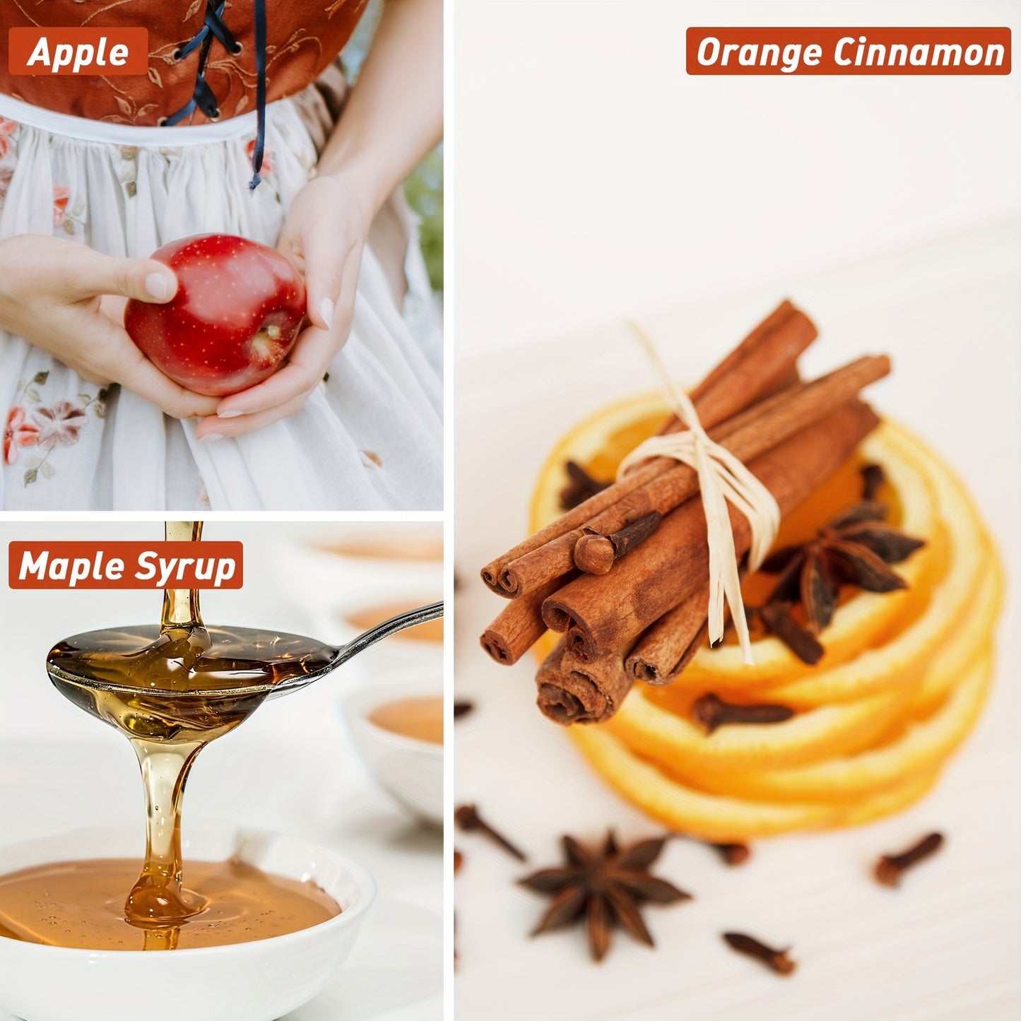 6x0.34oz Autumn Fragrance Oil Set ESSLUX Fall Scented Oils for Candle Making Diffuser Laundry Dryer Ball Aromatherapy Gift Set Forest Pine Orange Cinnamon Pumpkin Pie Maple Syrup