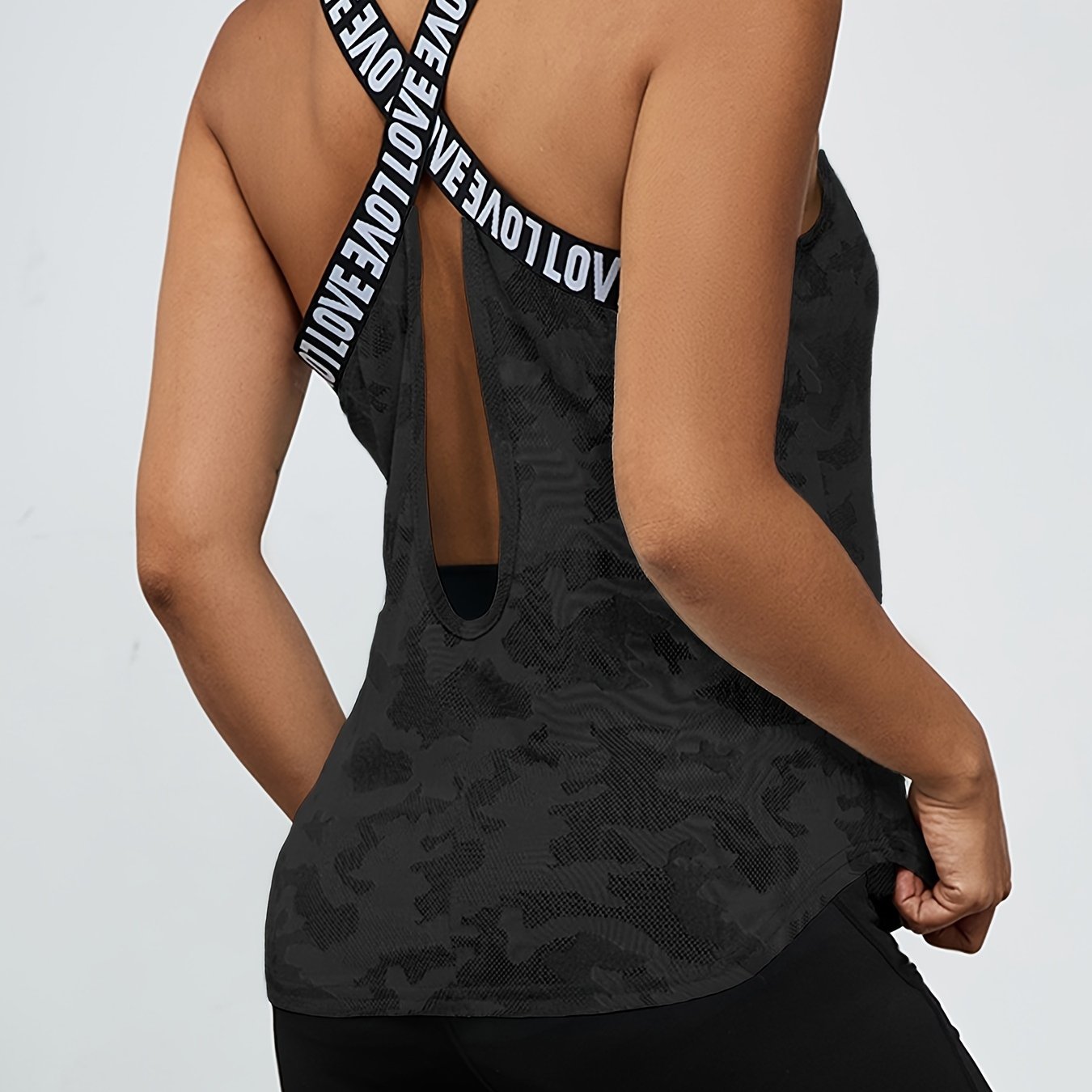 Women's Polyester Cross Strap Back Sports Tank Top
