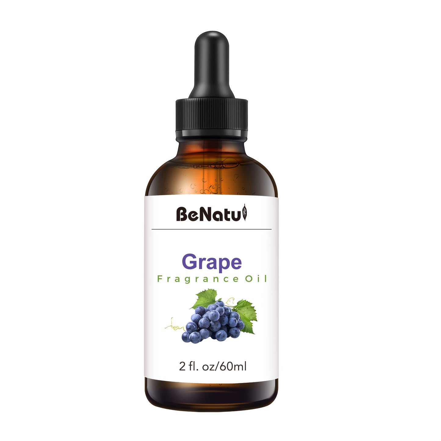 2.03 Ounce Grape Fragrance Essential Oil Premium Fruit Scent for Diffusers Humidifiers Candle Making and Sachet Bags Long Lasting Aromatherapy Oil with Dark Amber Glass Bottle and Dropper Cap