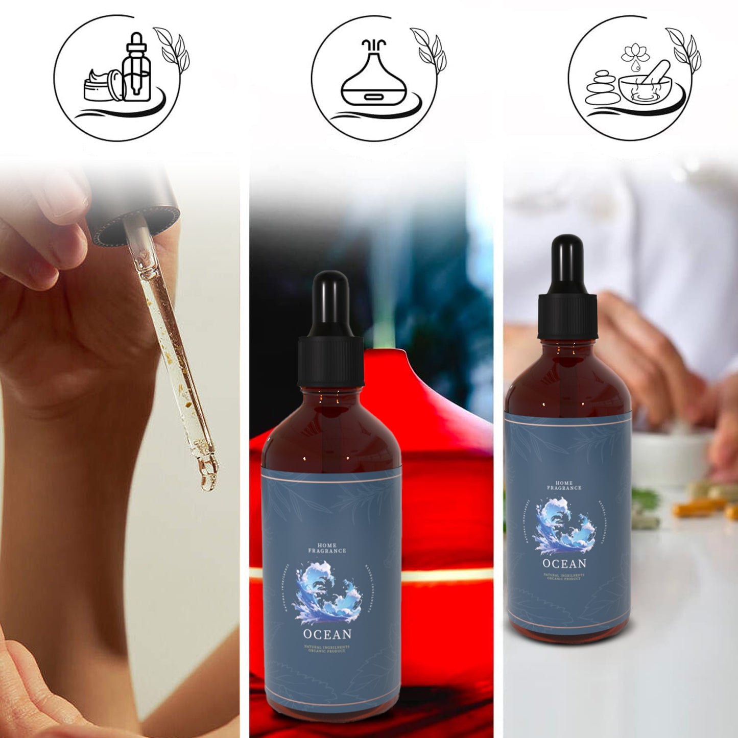 Marine Essential Oil 3.38oz 100 Natural Premium Essential Oils Ideal Companion to Enhance Your Life Perfect Gift for Valentine's Day Birthday and Father's Day