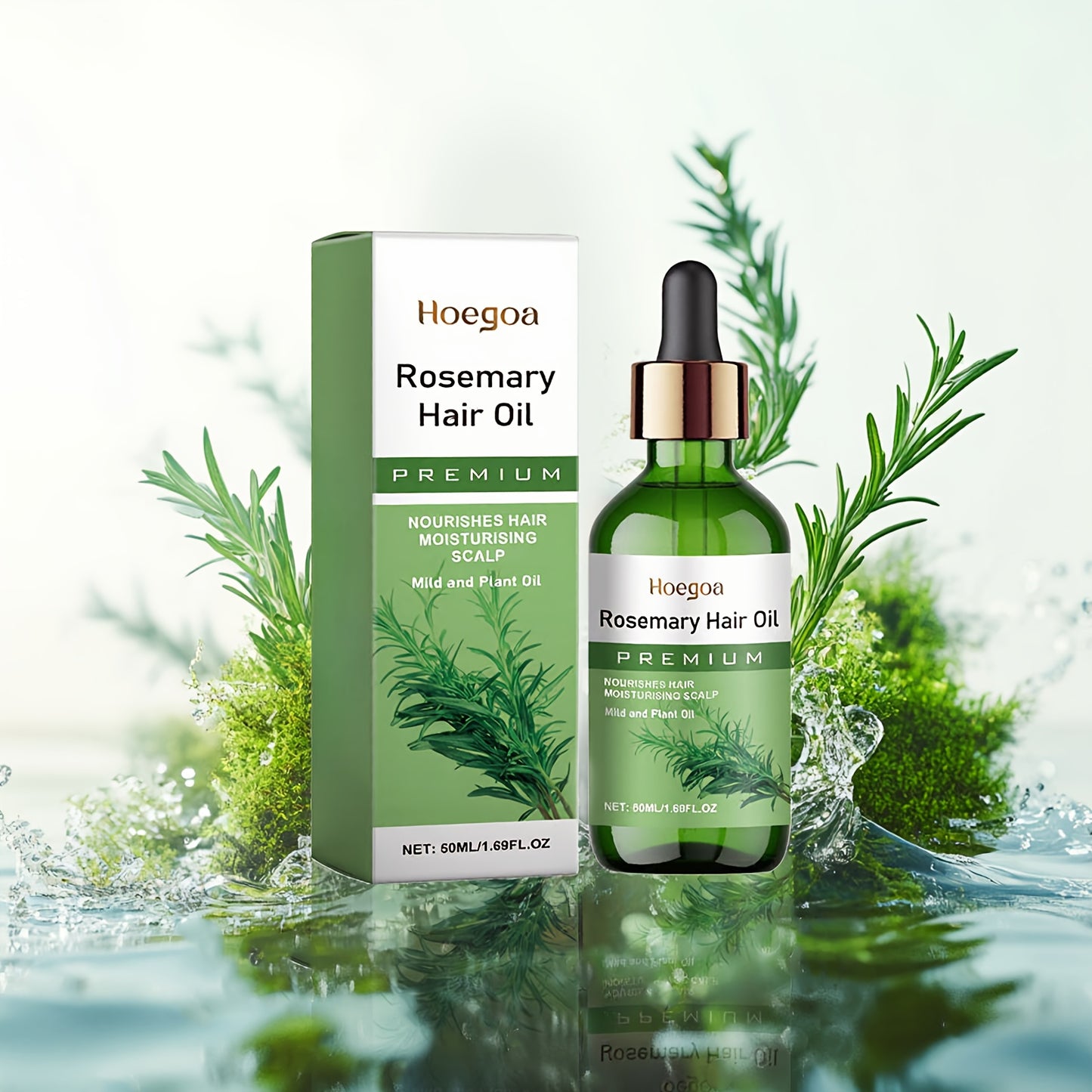 50ml Rosemary Oil Hair Essential Oil with Batana Oil and Castor Seed Oil for Scalp Care and Frizzy Damaged Hair Strengthening and Volume Enhancing Formula