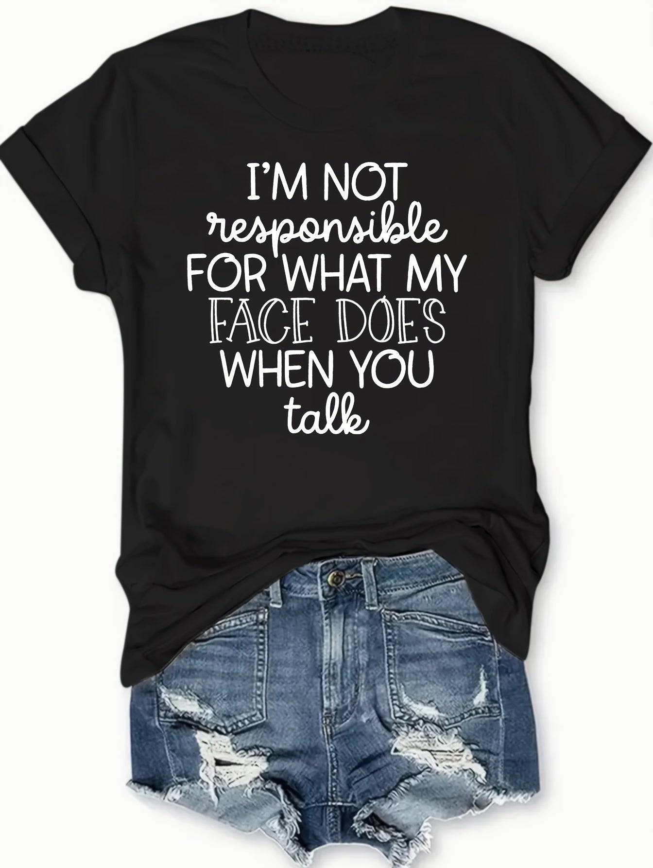 Fashionable Womens Graphic Print T-Shirt Casual Top Summer