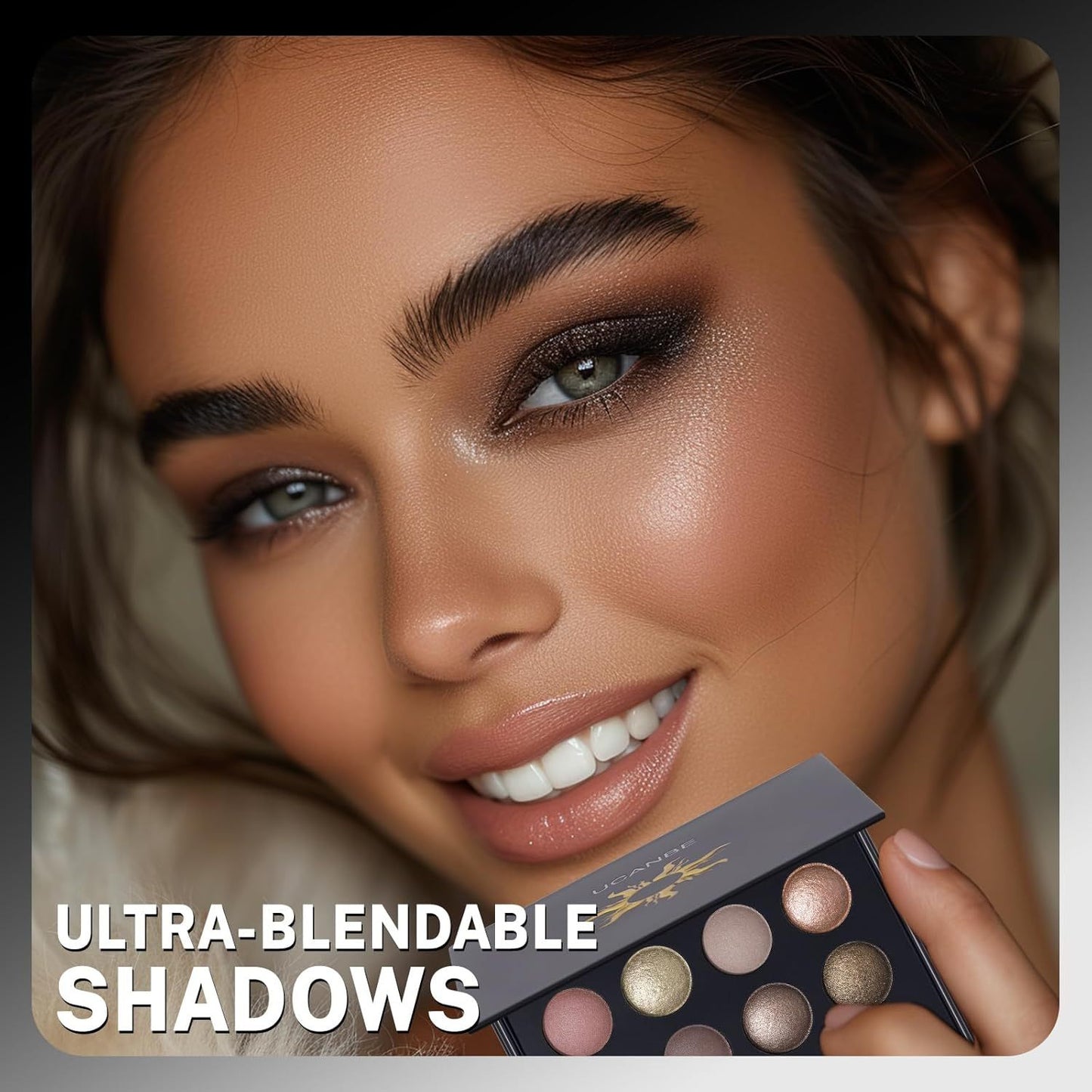 Ucanbe Baked Eyeshadow Palette with Hidden Gemstones 16 Shade Mix of Matte Glitter and Metallic Finishes Highly Pigmented Long Lasting Nude and Neutral Shades for Day to Night Makeup Elegant Packaging Shimmering Effects