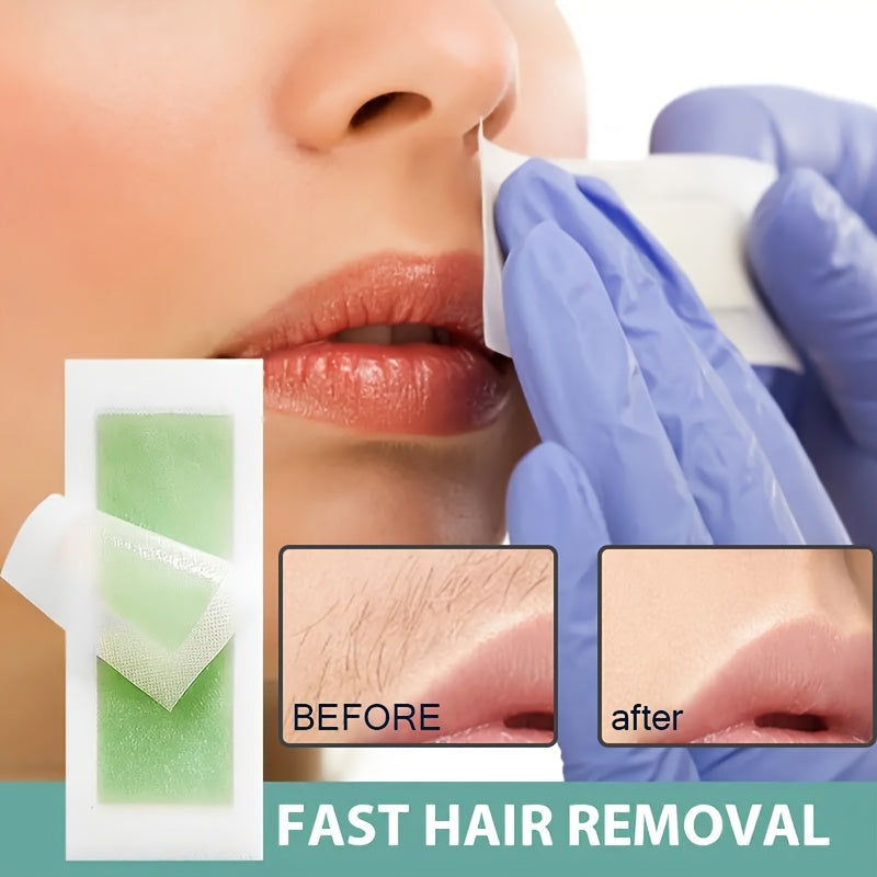 Green Aloe Vera Hair Removal Wax Strips + 3pcs Of Oil Packs
