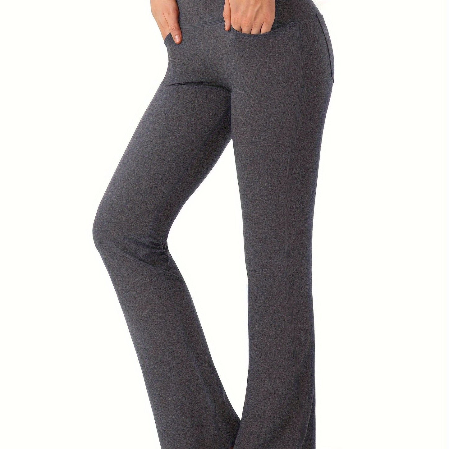 Women's Bootcut Yoga Pants Long Bootleg High-Waisted Flare Pants With Pockets