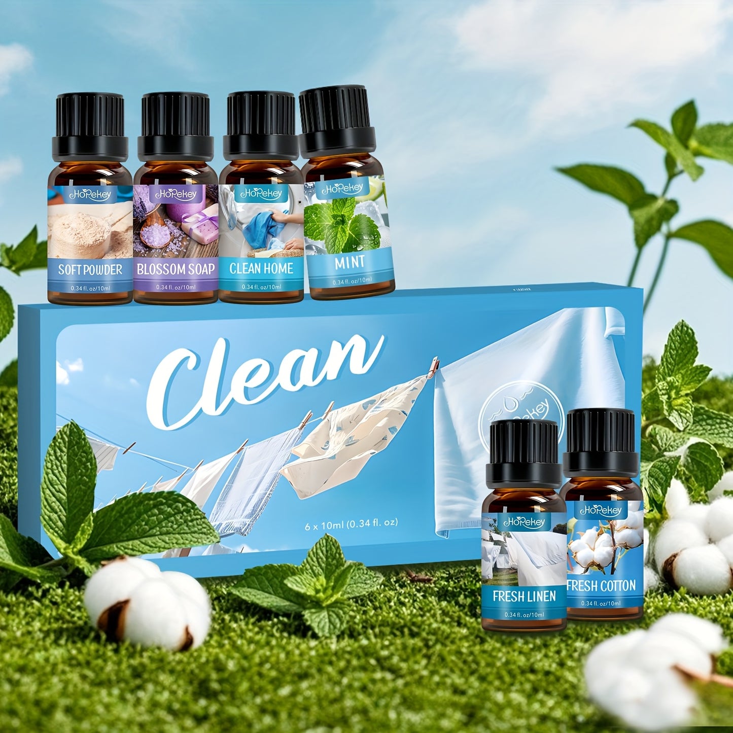 6 Piece Essential Oil Set Box Butler Themed Gift Box Ocean Breeze Lemongrass Lemon Blossom Cleaning Mountain Rain Sweet Pea Multiple Scents Unique Fragrance Long Lasting Scent Party Small Gift Party Surprise