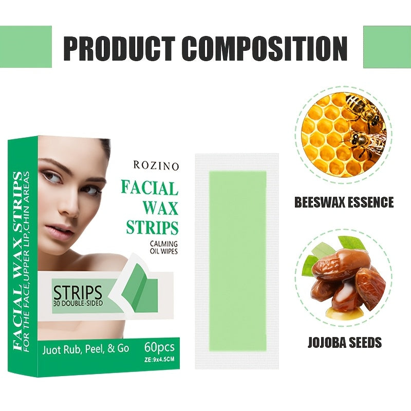 Green Aloe Vera Hair Removal Wax Strips + 3pcs Of Oil Packs