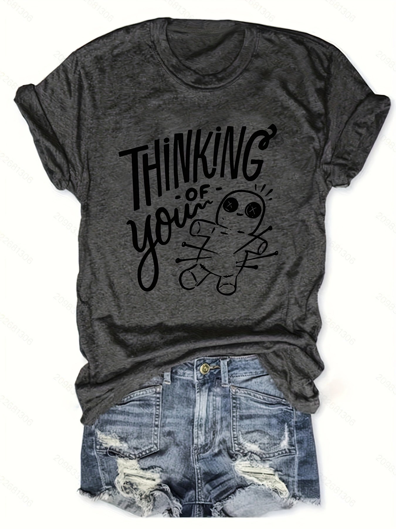 Fashionable Womens Graphic Print T-Shirt - Casual Short Sleeve Crew Neck Top - Lightweight & Breathable For Spring & Summer Wardrobe