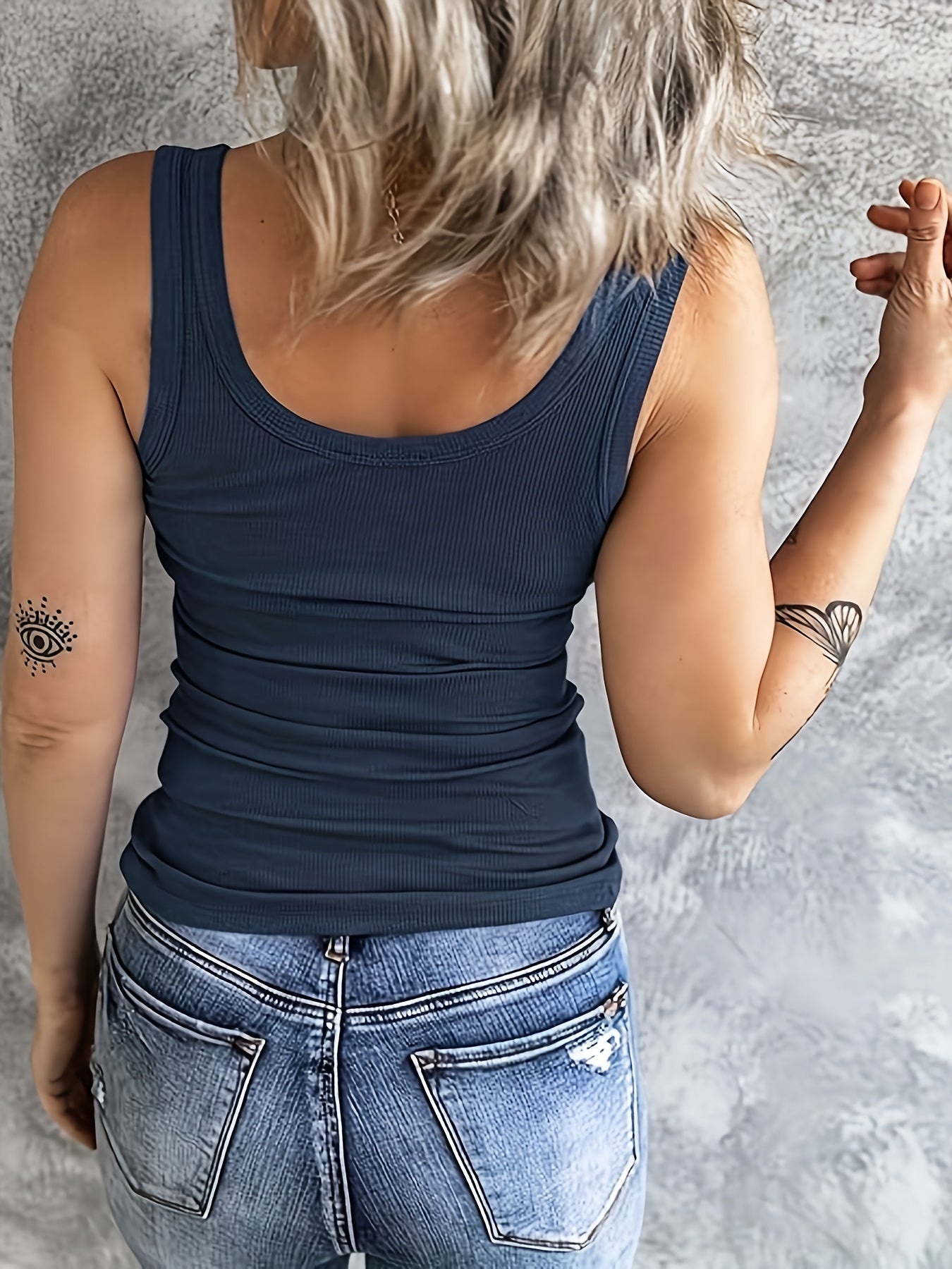 [Everyday Comfort] Women's Slim Fit Ribbed Henley Tank Top