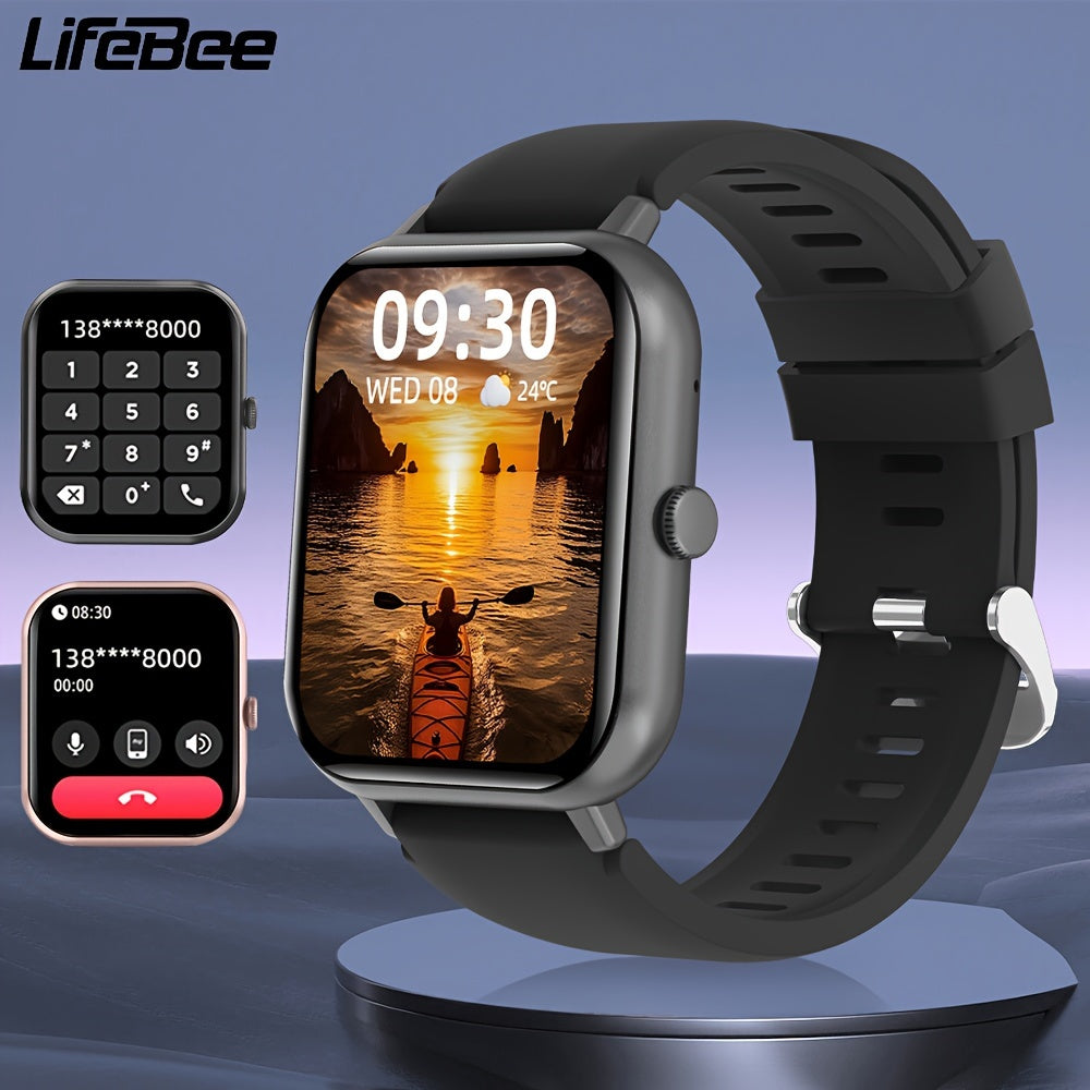 LIFEBEE 2024 New Smartwatch For Men And Women Gift, 1.83 Inch Full Touch Screen Smartwatch With Answer/Make Calls For Phone, Fitness Tracking Watch With 100+ Exercise Modes, Pedometer, Distance, Calories