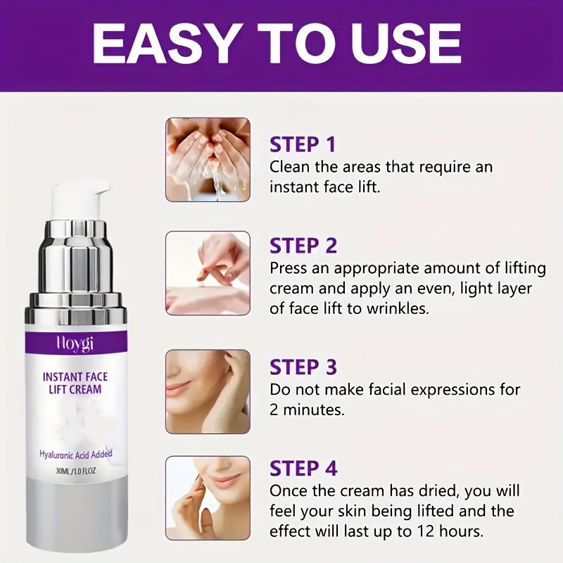 4 Packs 30ml Instant Face Lift Cream with Kojic Acid Collagen and Retinol for Hydrated and Moisturized Skin