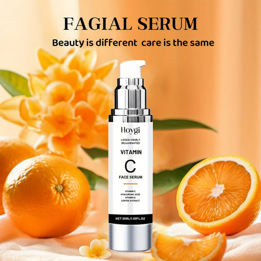 Radiant Skin Vitamin C Serum 1.69oz Hydrating and Firming with Vitamin E and Coffee Extract for Dry Skin Alcohol Free Fragrance Free for All Skin Types Christmas Gift