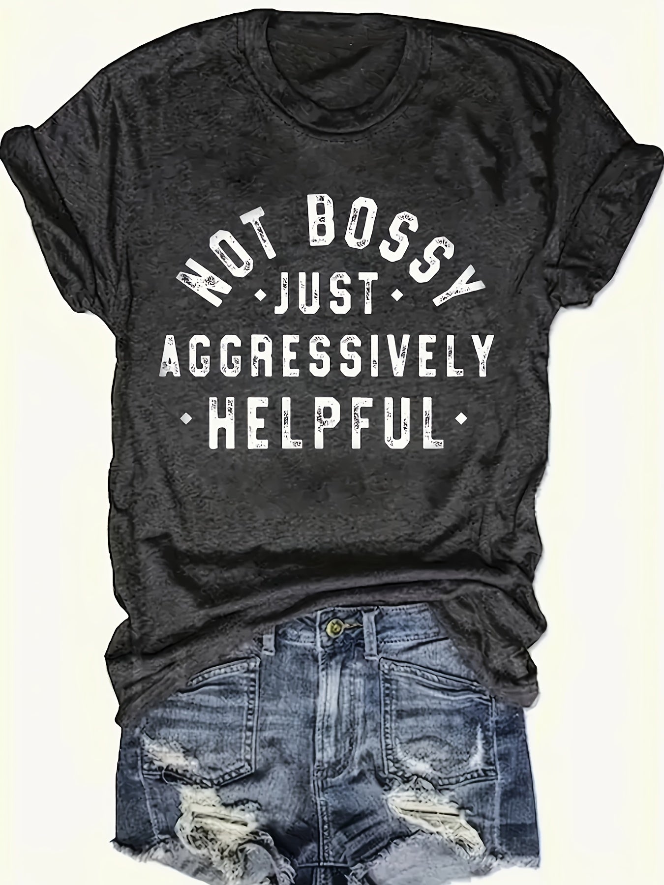 Letter Print Crew Neck T-Shirt, Casual Short Sleeve Top