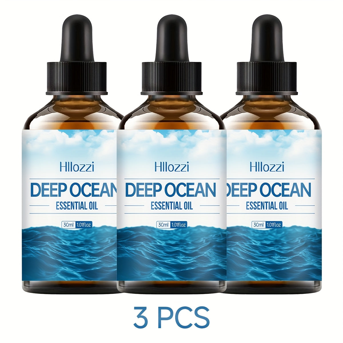 Deep Ocean Essential Oil 3 Pack 1.01 Fl Oz 30ml Marine Hydrating Moisturizing Nourishing Massage Oil for All Skin Types Perfect for Spa Skin Care Diffusers Long Lasting Fragrance DIY Candle Making