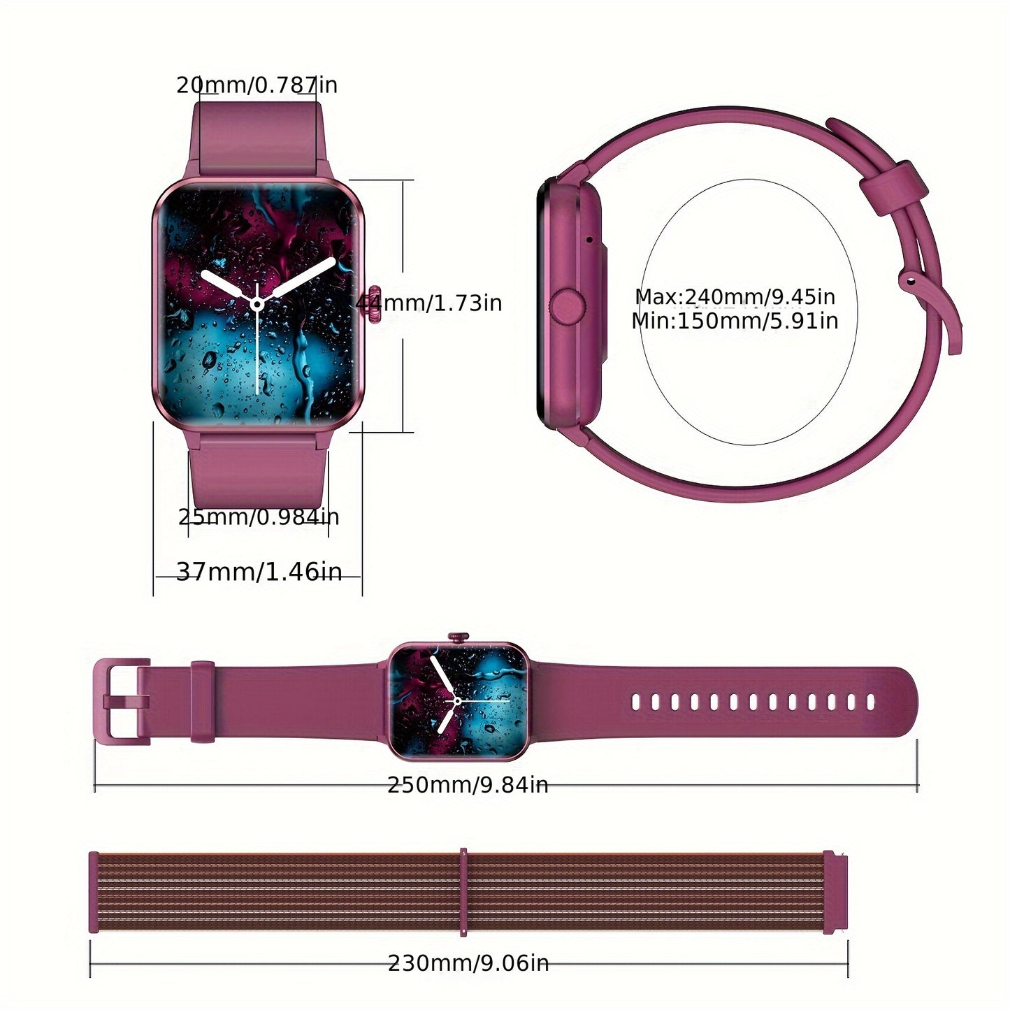 Blackview Smart Watch(Answer/Make Call), 1.85" Smartwatch for Men Women 100+ Sport Modes Fitness Activity Tracker, Monitor, Pedometer, Smart Watches for Android IPhone, RED