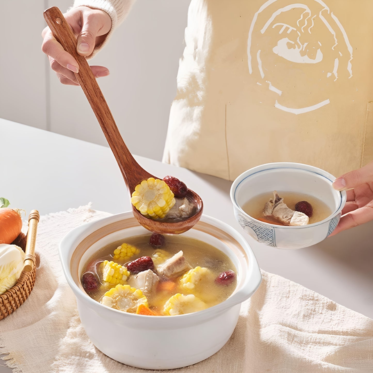 5/10pcs Premium Wooden Kitchen Utensils Set - Ergonomic Handles and Heat Resistant Essentials