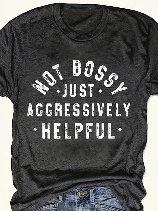 Letter Print Crew Neck T-Shirt, Casual Short Sleeve Top