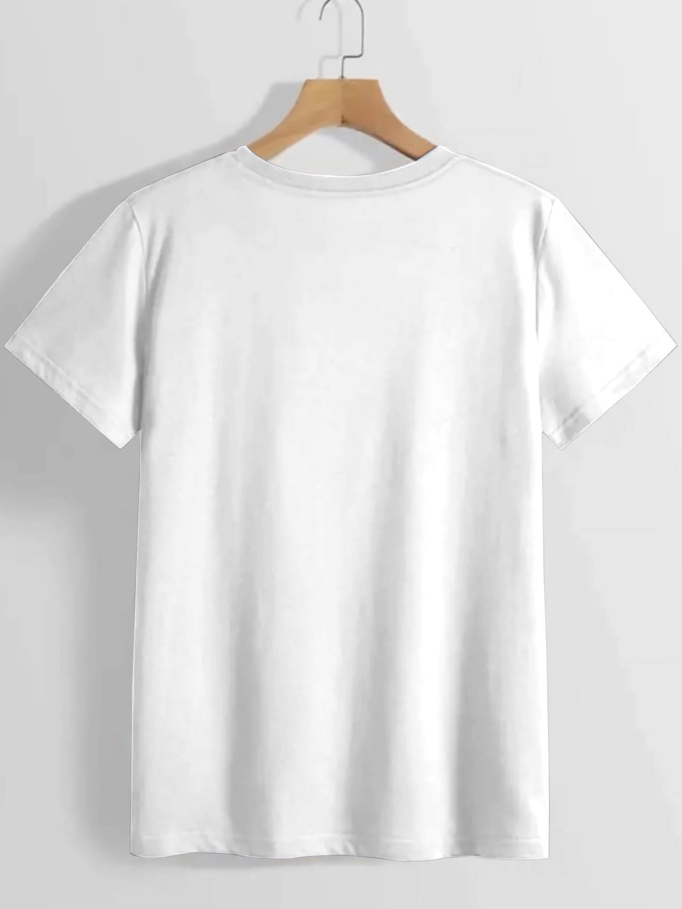 Womens Crew Neck Fashionable Heart Print T-Shirt - Casual Top