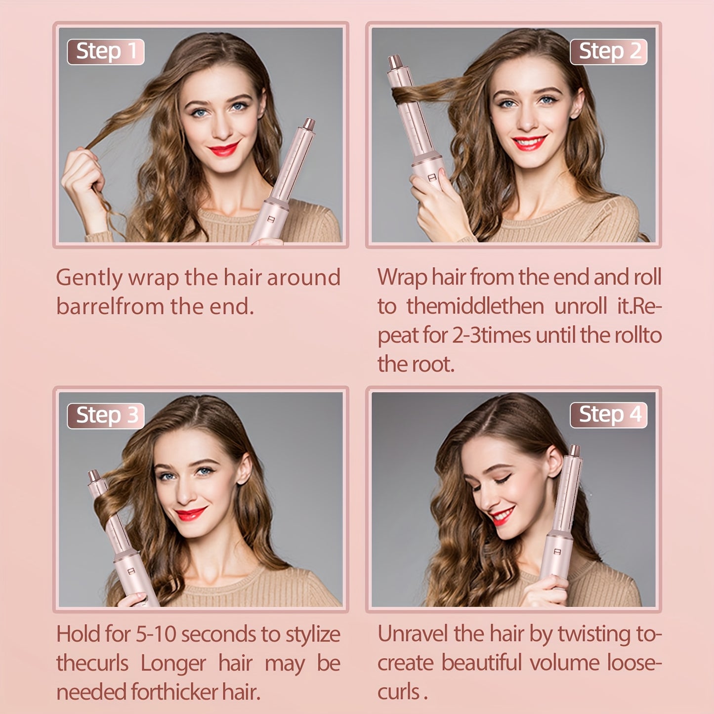 5 In 1 Hot Air Brush Blow Dryer Brush And Air Curling Wrap Styler With Negative Ion Technology Professional Hair Styling Tools