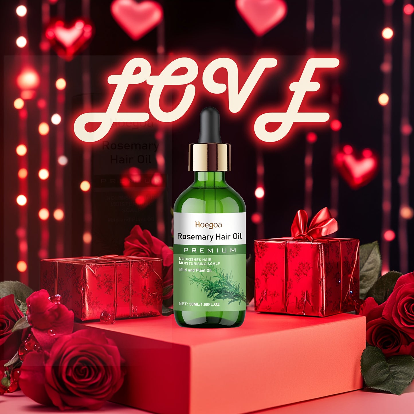 50ml Rosemary Oil Hair Essential Oil with Batana Oil and Castor Seed Oil for Scalp Care and Frizzy Damaged Hair Strengthening and Volume Enhancing Formula