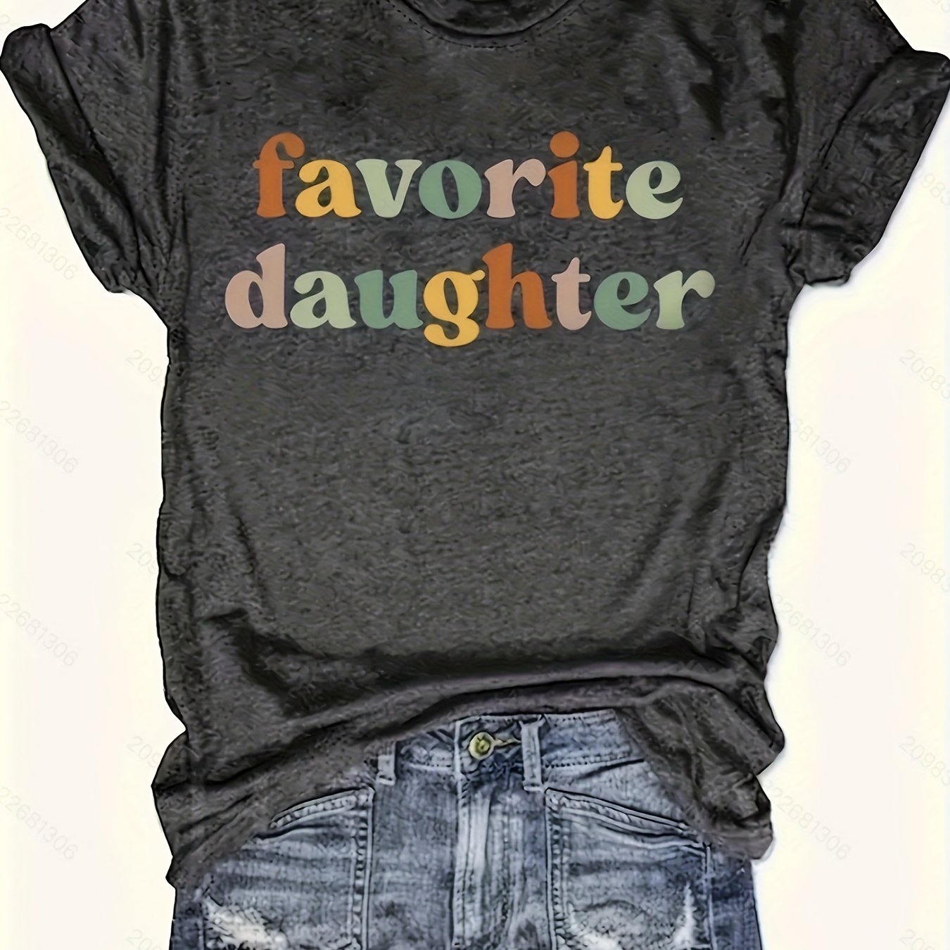 Fashionable Womens Graphic Print T-Shirt Casual Top Lightweight