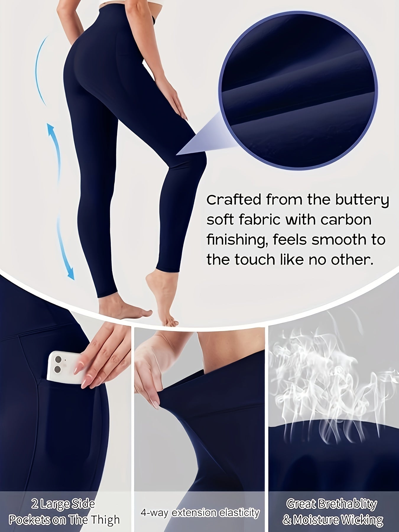 4pcs Plus Size High-Waisted Yoga Leggings for Women