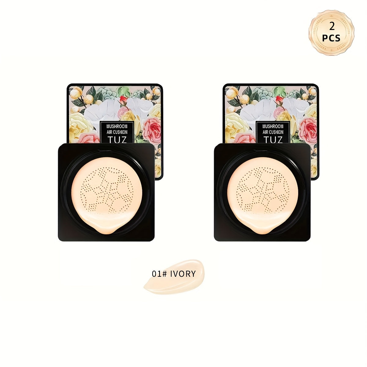Mother's Day Gift 2pcs Mushroom Head Air Cushion Foundation Makeup BB Cream CC Cream Flawless Lightweight Full Coverage Long Lasting Moisturizing Concealer Natural Nude Makeup