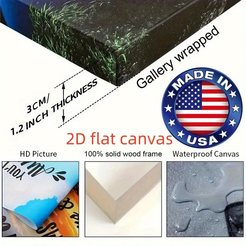 [2D Flat] Framed Canvas Kitchen Wall Art Rustic Decor