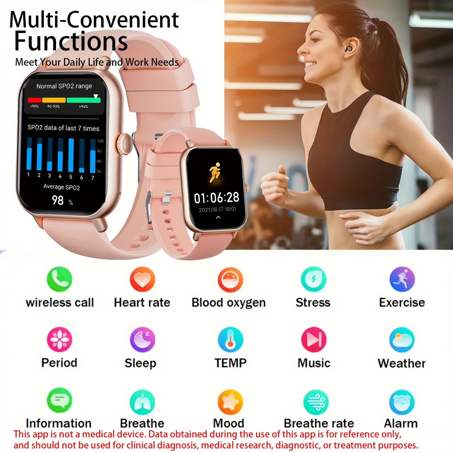 Advanced Full Touch Screen Smartwatch - Seamless Text & Call, Fitness Tracker with 100+ Exercise Modes, Compatible with Android & iPhone