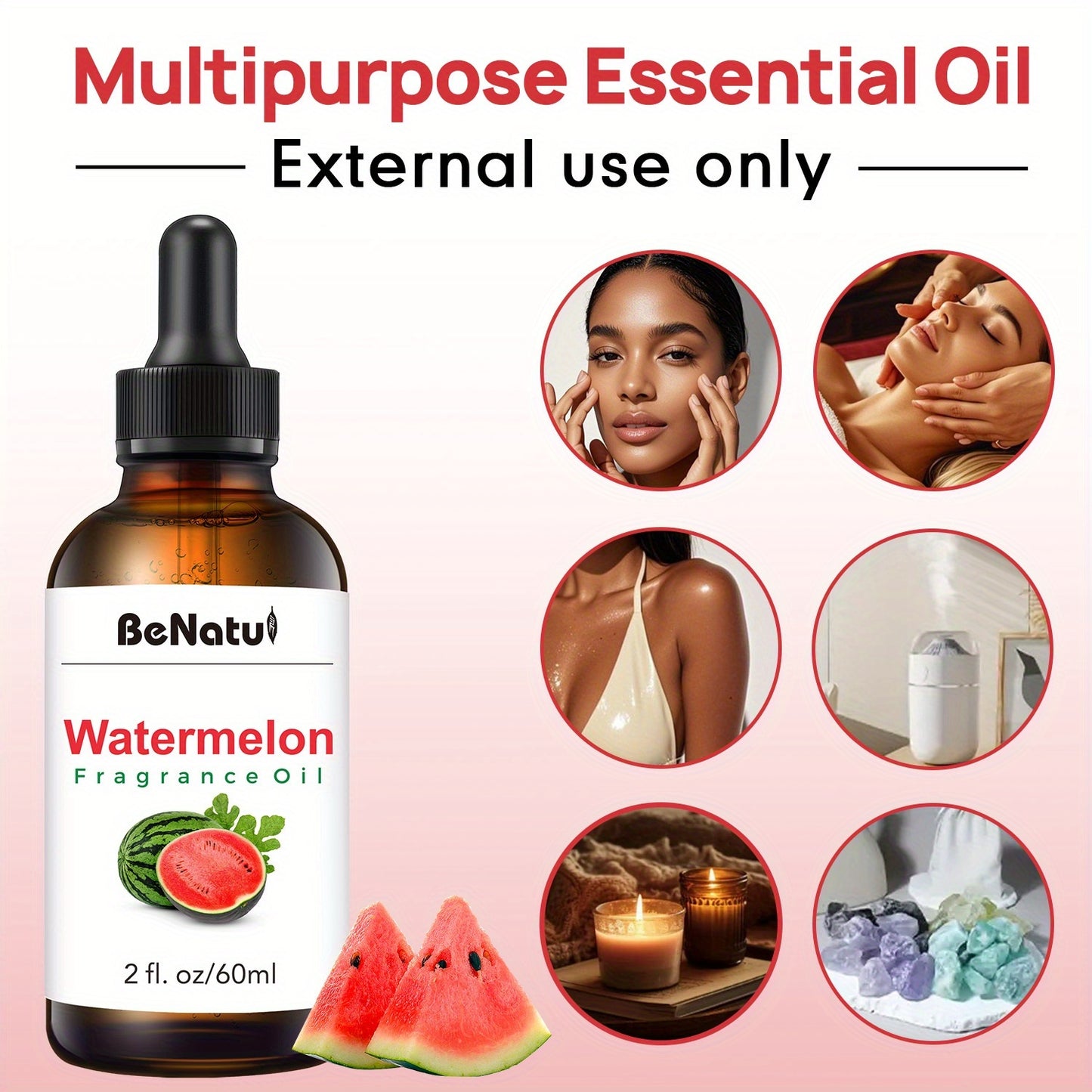 2.03oz Melon Fragrance Essential Oil High End Fruit Aroma Oil Lasting Scent for Diffuser Humidifier Candle Making