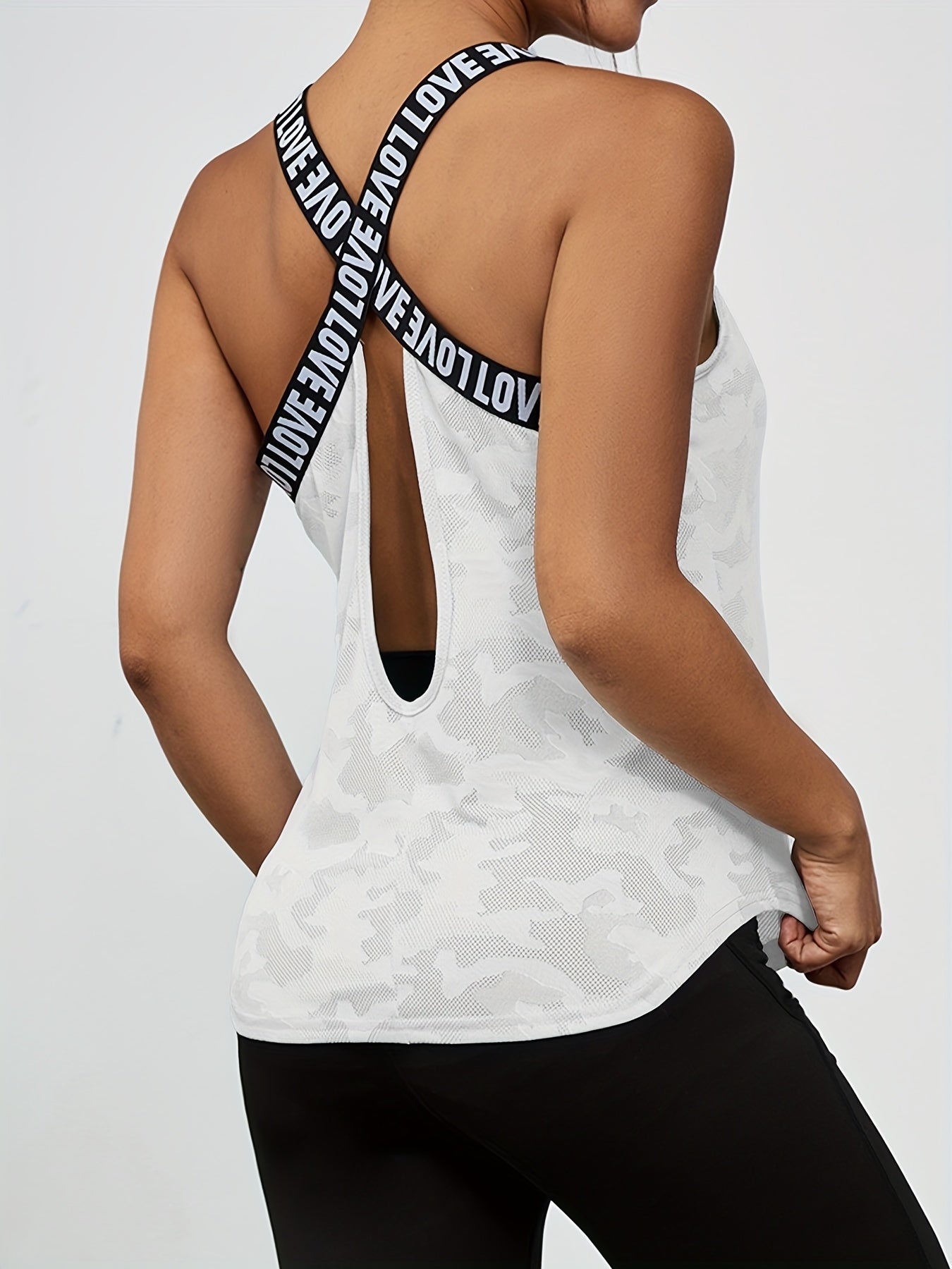 Women's Polyester Cross Strap Back Sports Tank Top
