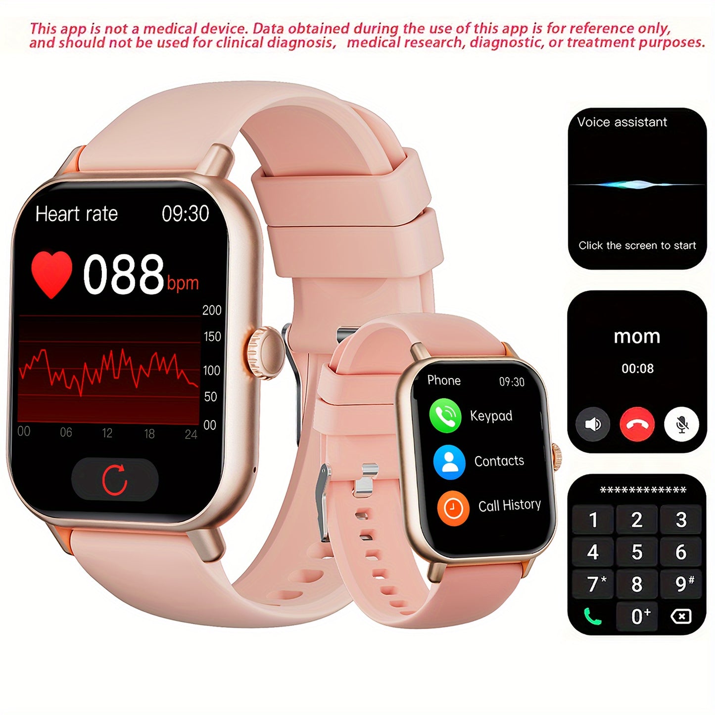 Advanced Full Touch Screen Smartwatch - Seamless Text & Call, Fitness Tracker with 100+ Exercise Modes, Compatible with Android & iPhone