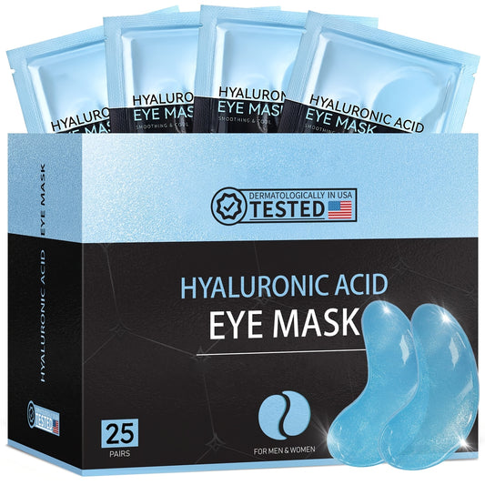 25 Pairs Of Blue Eye Patches with Hydrolyzed Collagen, Hyaluronic Acid And Nourishing Moisturizing Ingredients