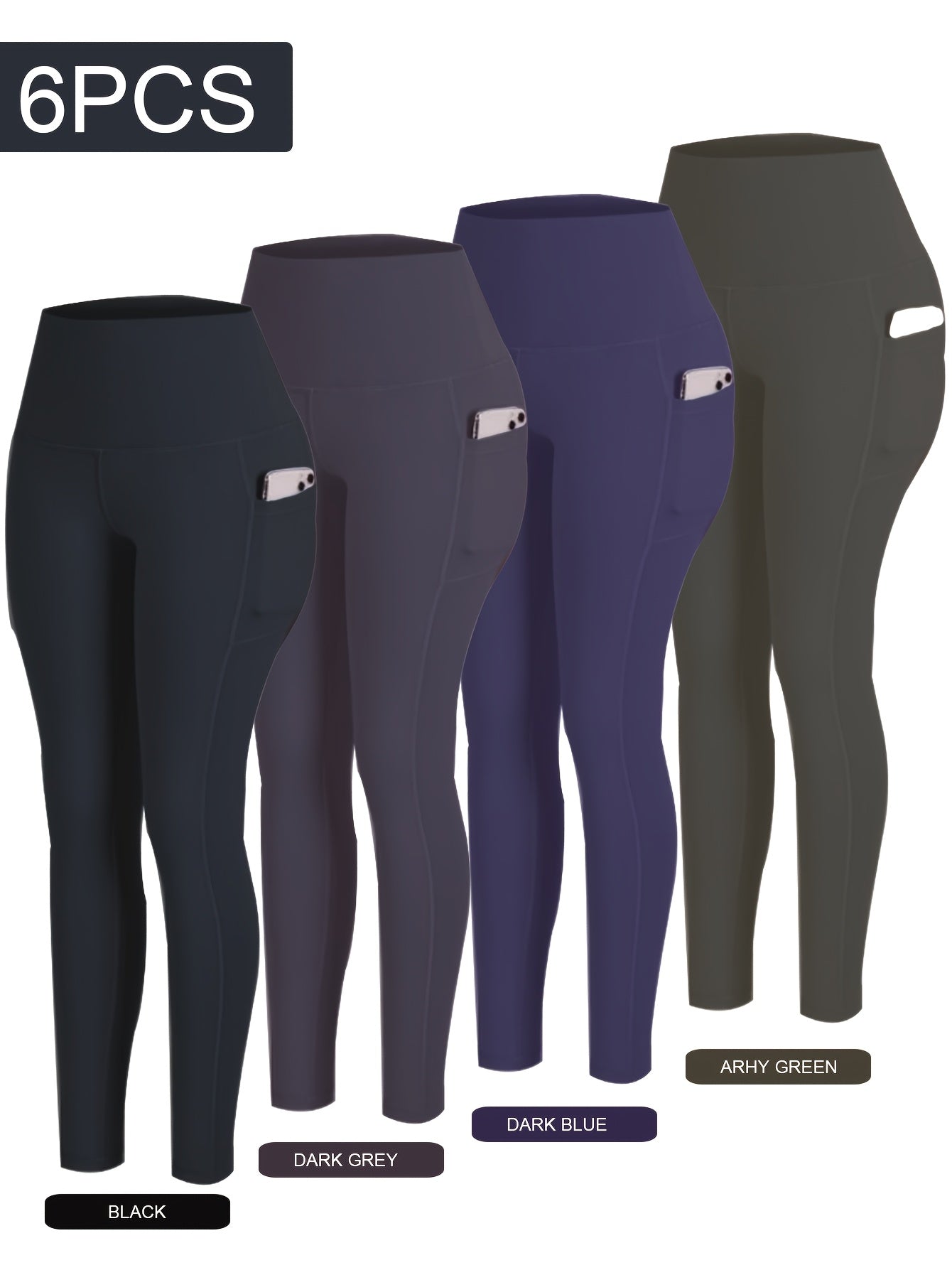 PRO-FiT Women'S 4pcs Set Of Sports Leggings, Abdominal Control, Butt Lift, Nine-point Printed Yoga Pants