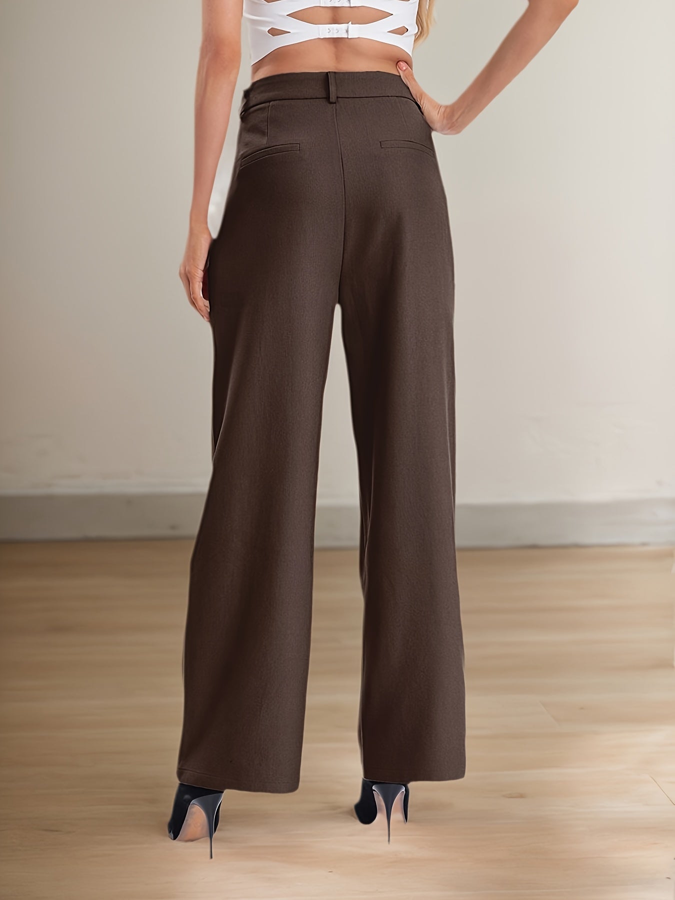 Elegant Navy Blue Wide Leg Pants for Women