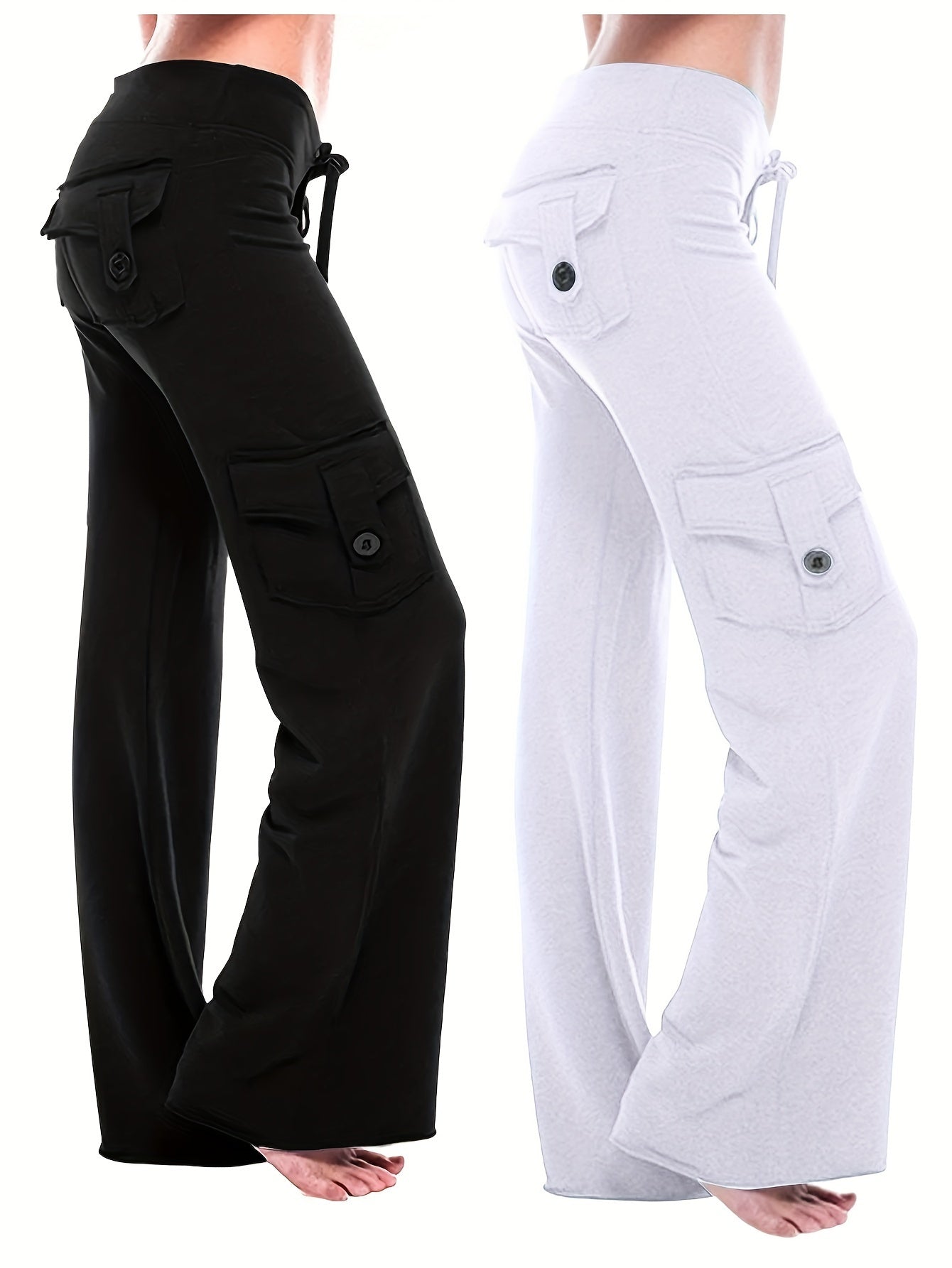 2pcs Women's High Waist Yoga Pants with Pockets