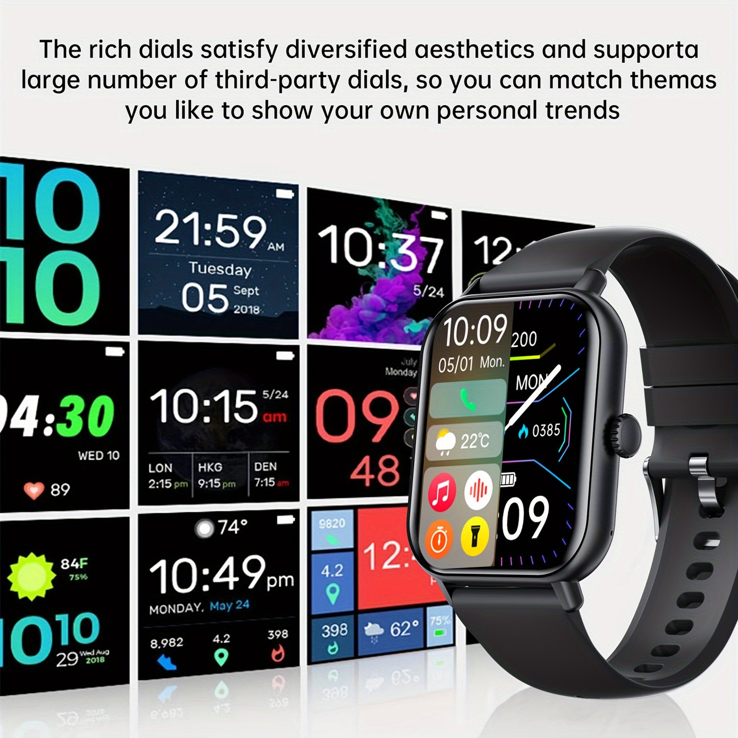 Advanced Full Touch Screen Smartwatch - Seamless Text & Call, Fitness Tracker with 100+ Exercise Modes, Compatible with Android & iPhone