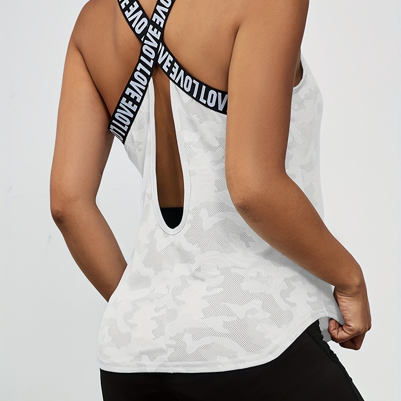 Women's Polyester Cross Strap Back Sports Tank Top