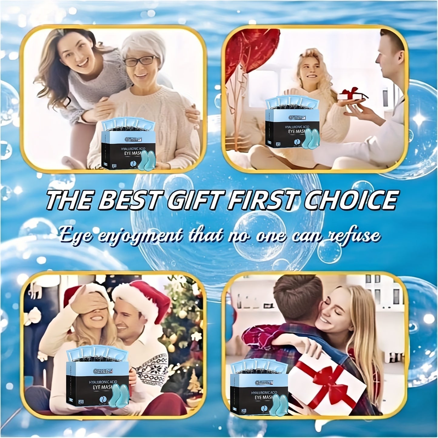 50 Pieces Hyaluronic Acid Eye and Lip Mask Set Moisturizing and Firming with Collagen Hypoallergenic Daily Skincare for All Skin Types Travel Friendly Ideal for Wedding Gifts and Valentines Day Gifts