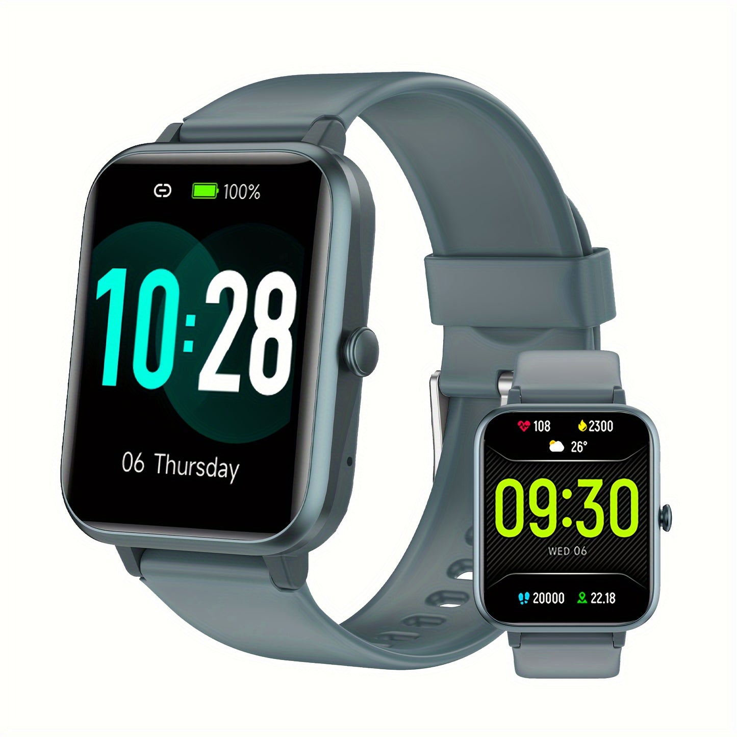 IP68 Waterproof Smartwatch - 1.83" Display, Over 100 Sports Modes, Long-Lasting Battery, Fitness Tracker with Pedometer & Sleep Monitor, Wireless Calls & Notifications, for Android & for iPhone - Perfect Gift for All