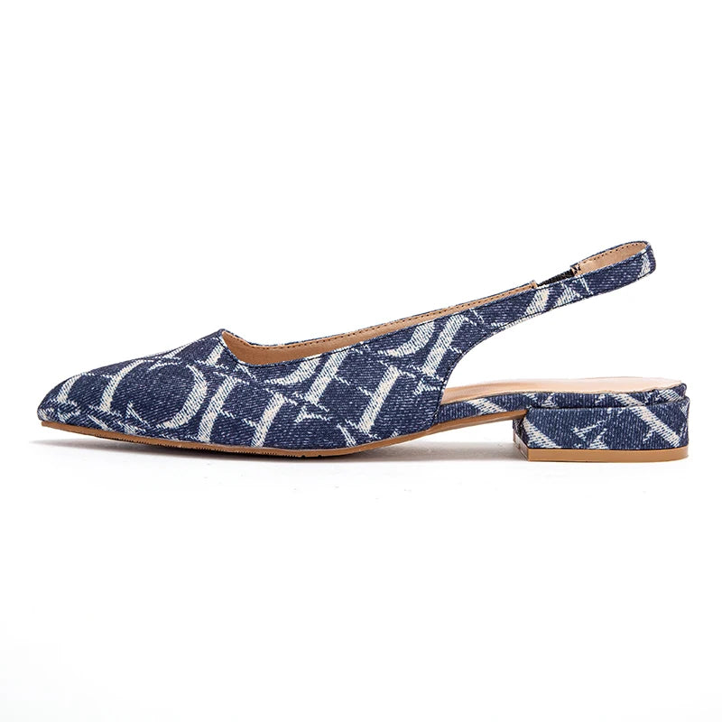 Summer Low Heel Ankle Strap Sandals