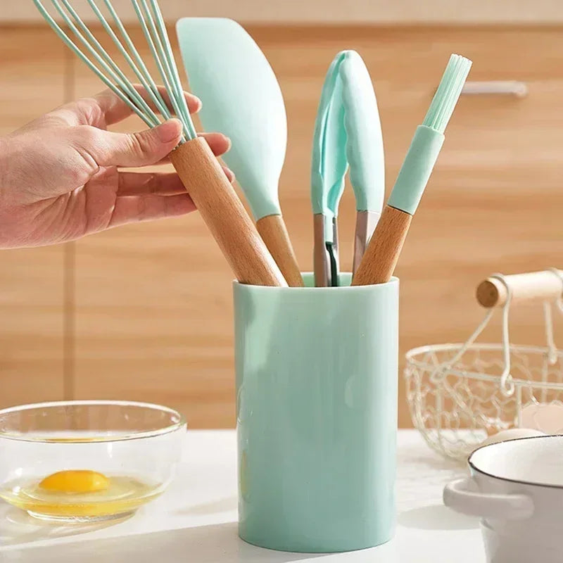 12PCS Food Grade Silicone Kitchen Cookware Utensils