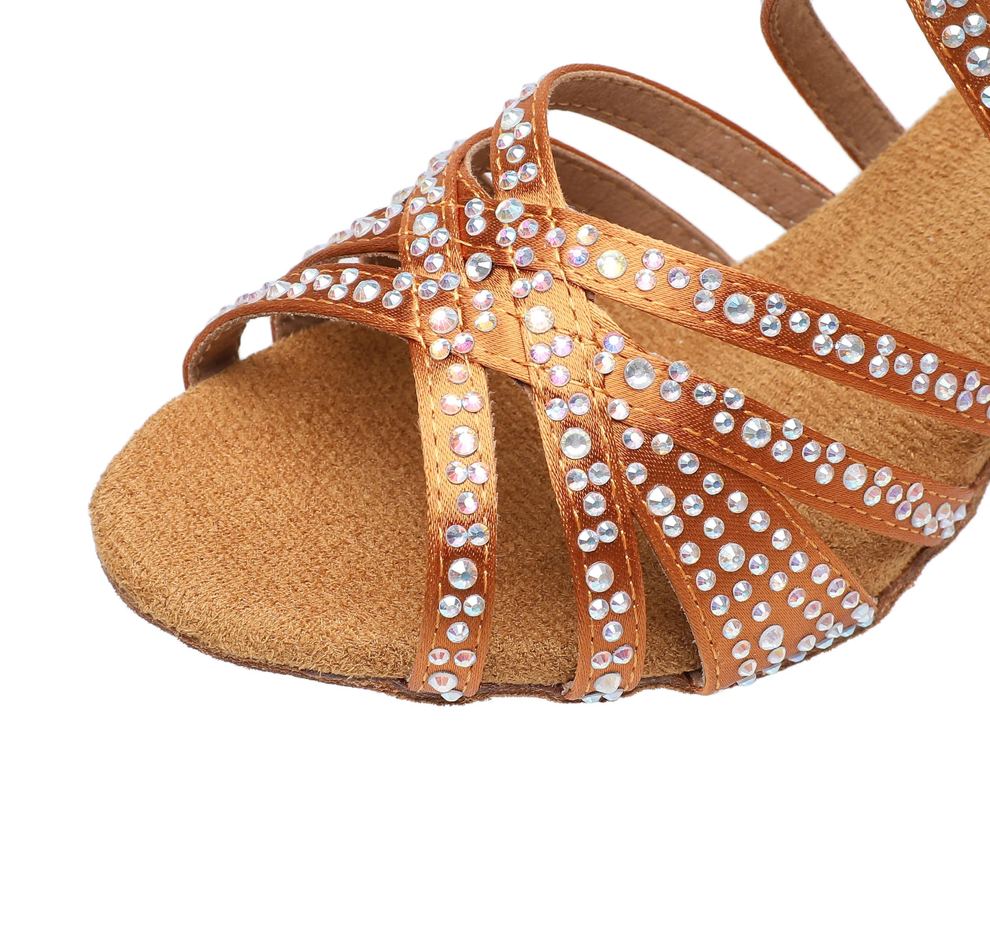 Women's Medium Heel Latin Dance Shoes Rhinestone Ballroom