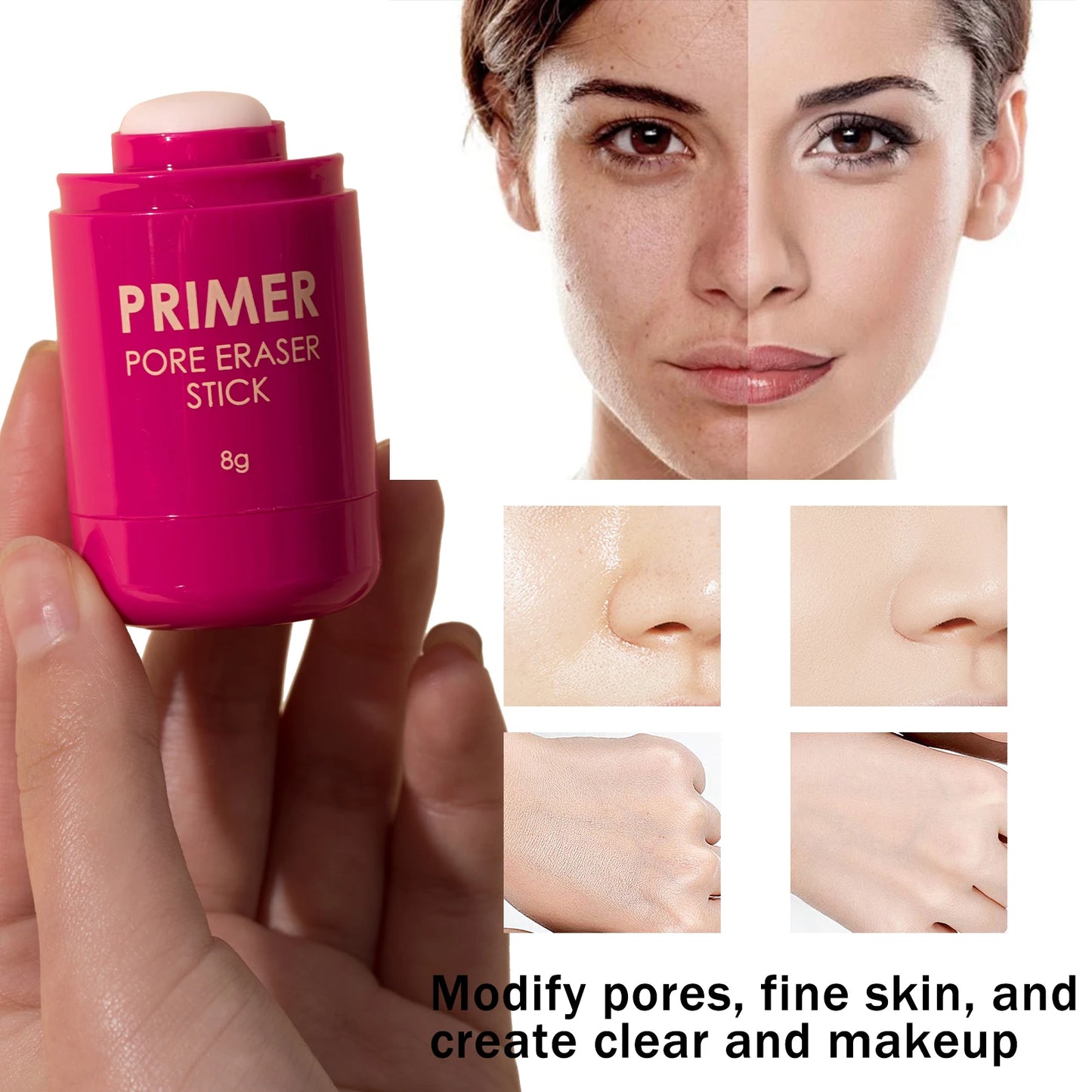 2pcs Pore Minimizer Primer Gel Makeup Base Primer For Flawless Vegan Cruelty-Free Smooth Brighten Skin Long Lasting Makeup